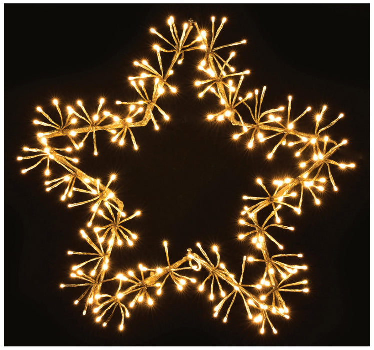 60cm Warm White LED Christmas Gold Star Cluster with Timer