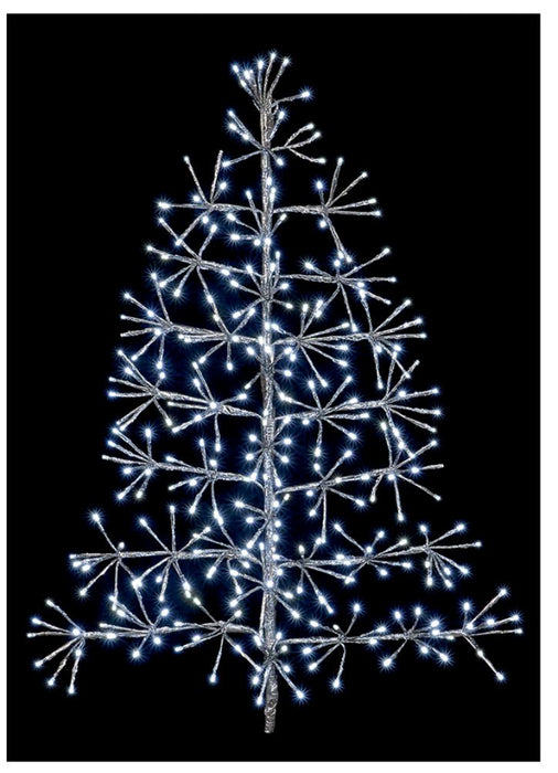 Raraion - 90cm Silver Starburst Tree with White LEDs