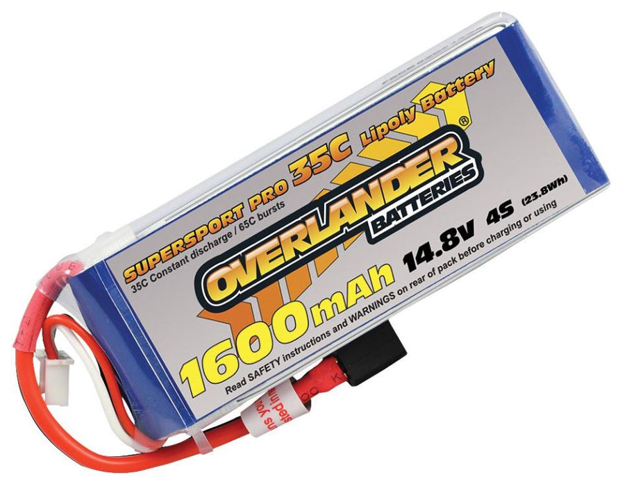 1600mAh 14.8V 35C Supersport Pro LiPo RC Battery with Deans Connector