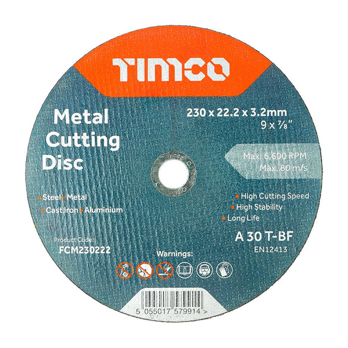 Bonded Abrasive Disc - For Cutting (Size 230 x 22.2 x 3.2 - 25 Pieces)