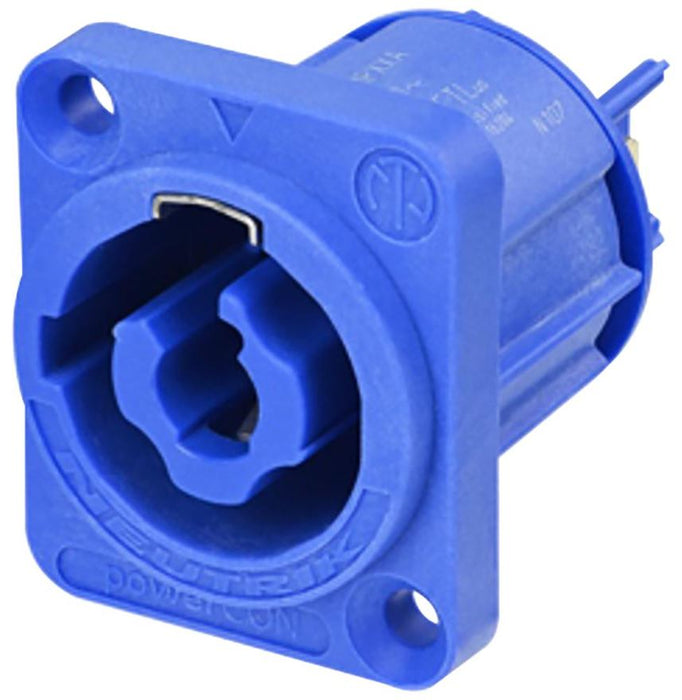 PowerCon, Power In, Blue, Chassis A Connector Plug, 3 Pole, 20A, 250V AC