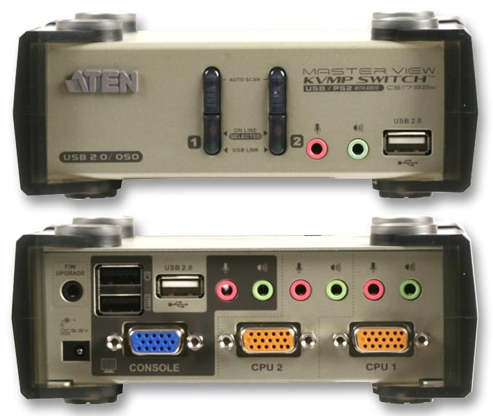 2-Port PS/2-USB VGA/Audio KVMP Switch with OSD