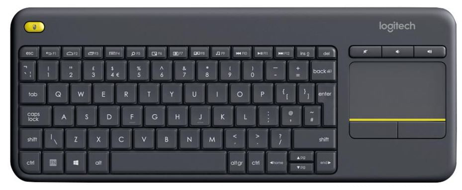 K400 Plus Wireless Touch Keyboard, Black