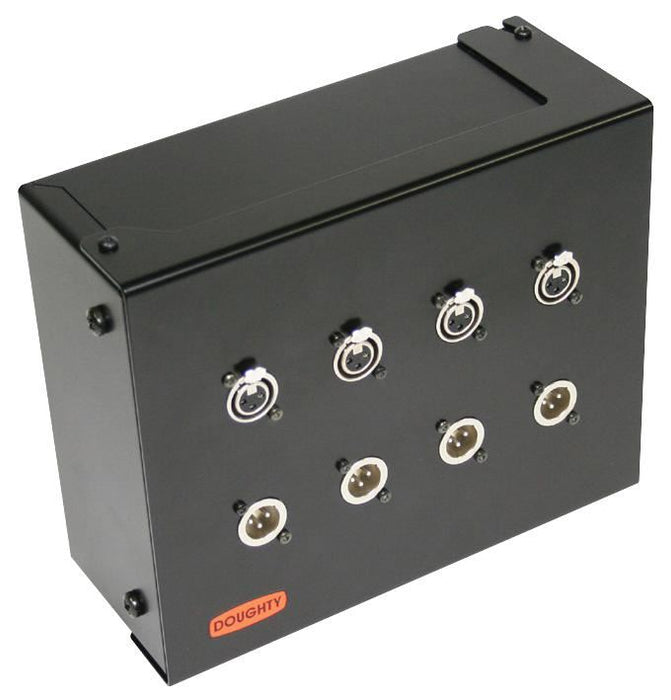 Tough Box with 4x XLR Panel Plugs + 4x XLR Panel Sockets - Black