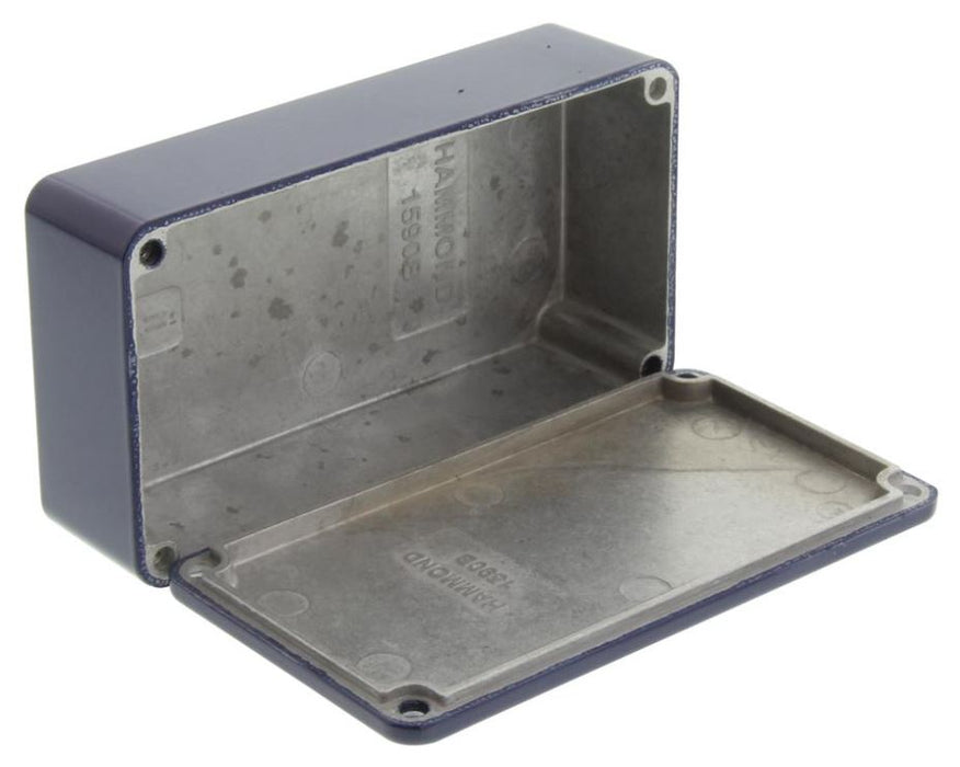 IP54 Blue Stomp Box Aluminium Instrument Enclosure - 119x94x34mm