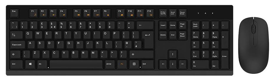 Ez-Touch Wireless Keyboard & Mouse Deskset, Black