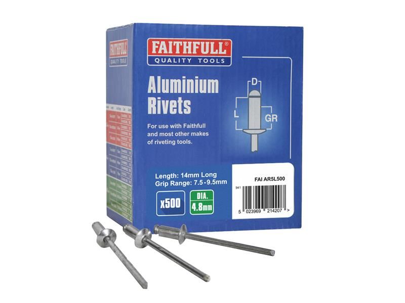 Aluminium Rivets, Bulk Pack