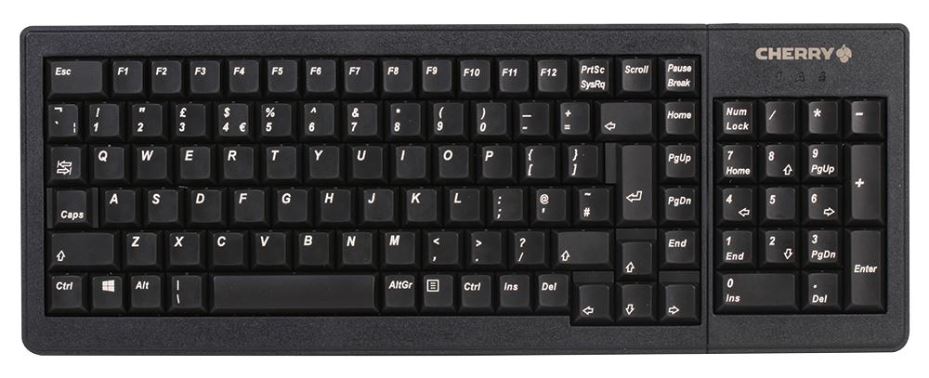 CHERRY G84-5200 Compact Keyboard, Corded, USB / PS/2, Black