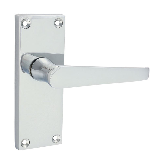 Victorian Straight Latch Handles - Polished Chrome (Size 114 x 42 - 2 Pieces)