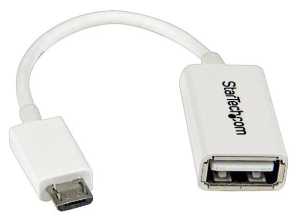 White Micro USB On-The-Go Adaptor