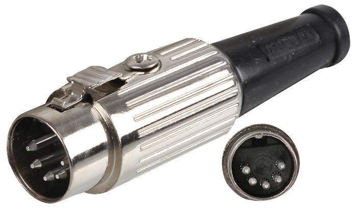 5 Pin (180 Degree) Nickel Locking DIN Plug