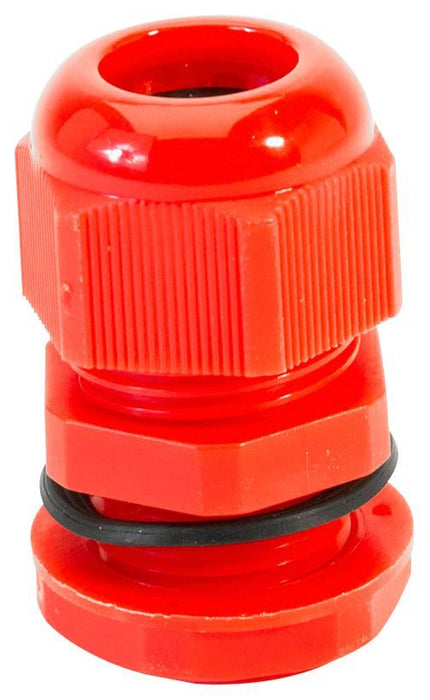 Nylon Dome Headed Cable Gland Red 3 - 6.5mm M12 10 Pack
