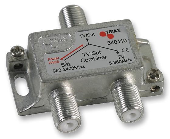 TV/Satellite Combiner with F Connectors, 5-2400MHz