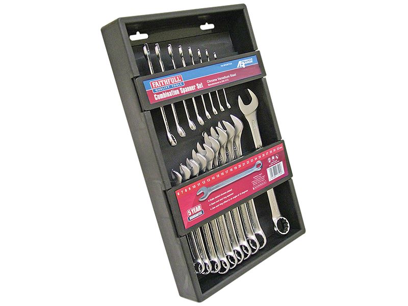 Combination Spanner Set, Chrome Vanadium