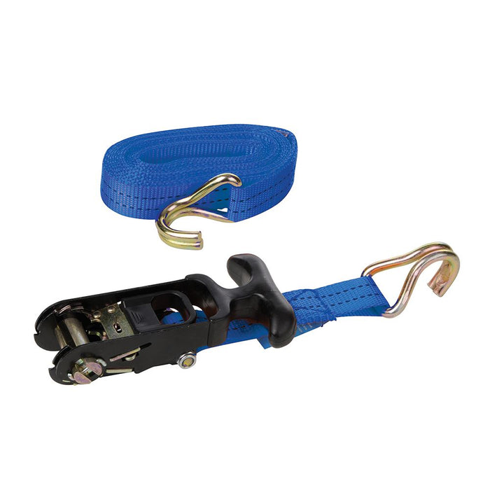 Rubber-Handled Ratchet Tie Down Strap J-Hook