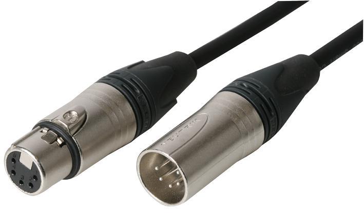 5 Pin XLR Male to Female DMX Lead - Black