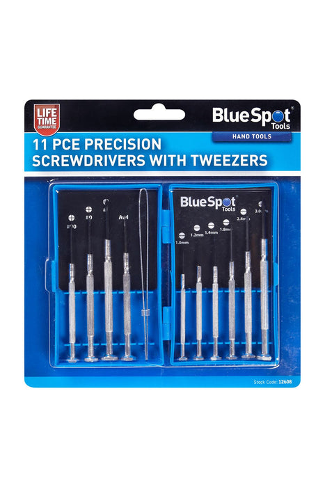 11 PCE Precision Screwdrivers With Tweezers