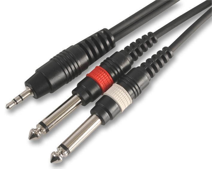 PULSE 3.5mm Stereo Jack to 2x 6.35mm (1/4") Mono Jack Plug to Plug Lead