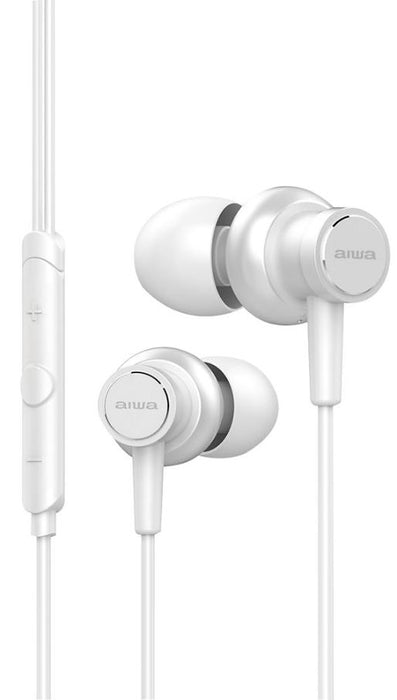 Hi-Res Stereo Earphones with Mic, White