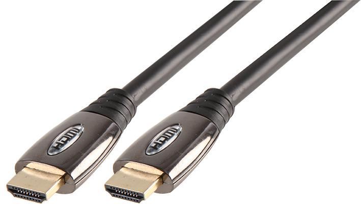 High Speed HDMI Lead Chrome Connectors Gold Plated Black