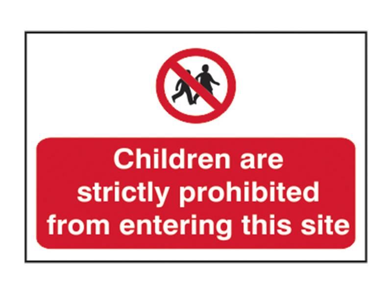 Children Prohibited From Entering Site - PVC Sign 600 x 400mm