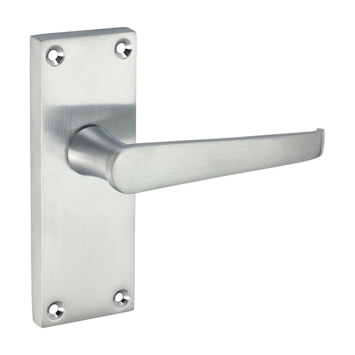 Victorian Straight Latch Handles - Satin Chrome (Size 114 x 42 - 2 Pieces)