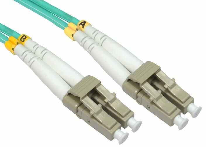 1m Multimode OM4 50/125µm LC Duplex Fibre Optic Patch Lead