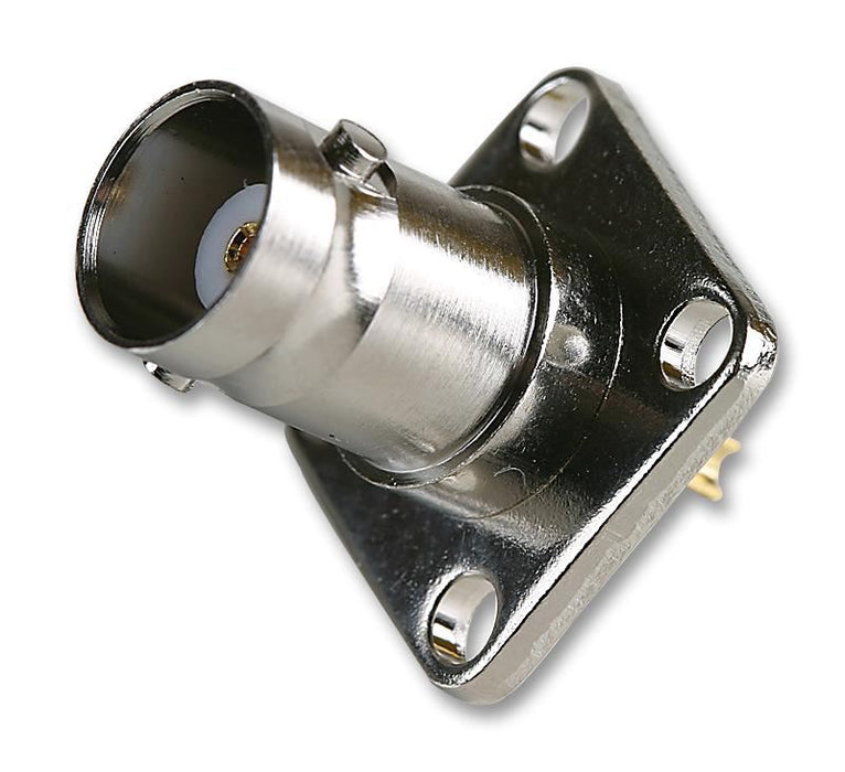 50 ohm BNC Panel Mount Flanged Socket, DC to 11GHz - Solder Termination