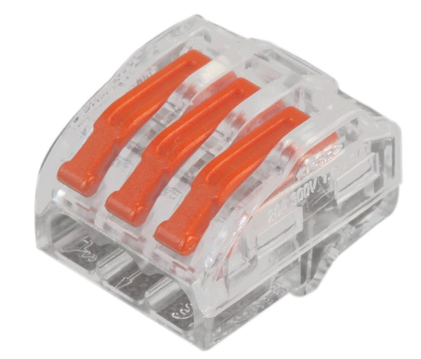 3 Pole Terminal Block / Splicing Connector with Lever Lock, 4mm, 450V AC, 32A
