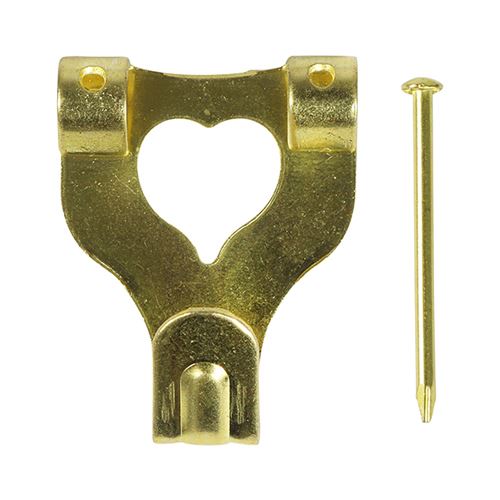 Picture Hook & Nails - Electro Brass