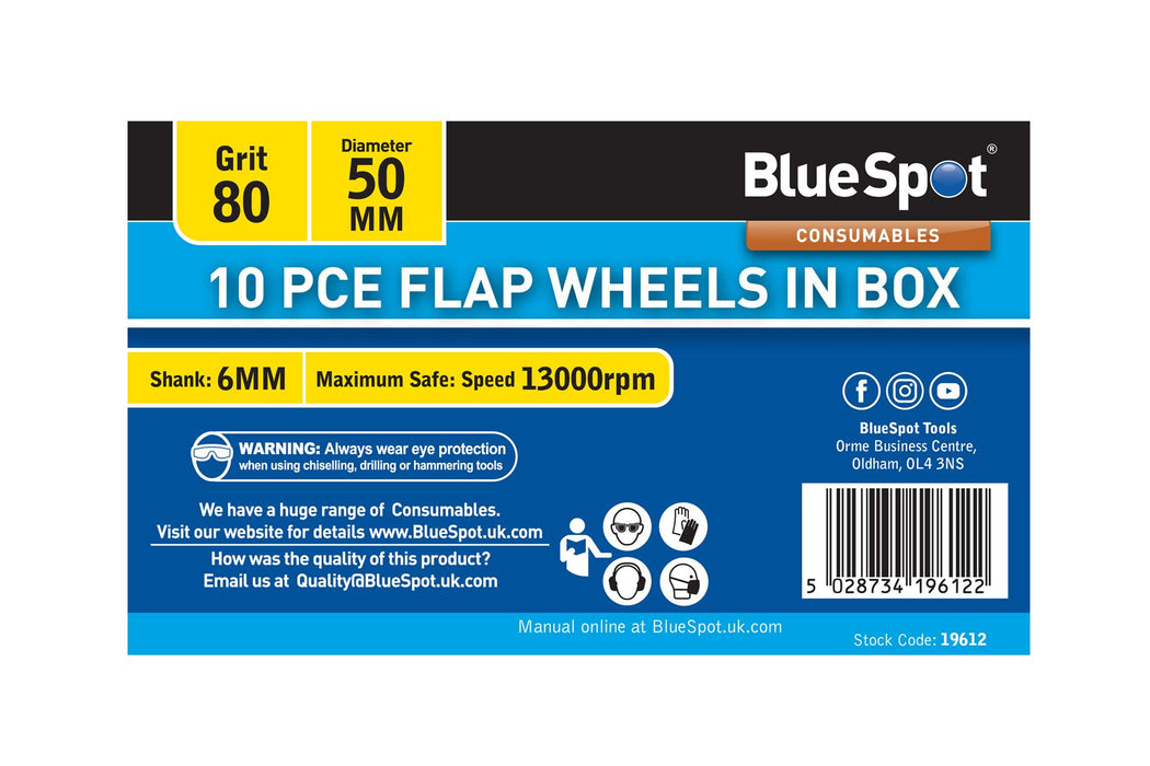50mm Flap Wheels In Box - 10 Piece