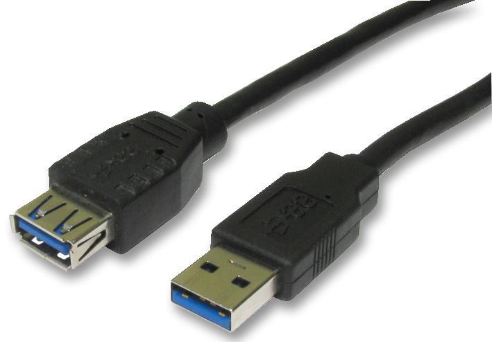 USB 3.0 Lead, 0.5m Black