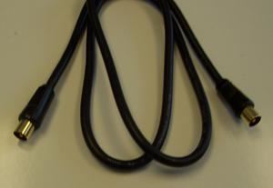 TV Aerial Coaxial Lead, Male to Male, Black