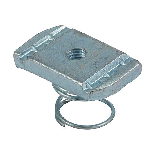 Channel Nuts With Short Spring - Zinc - 100 Pieces. Various Sizes