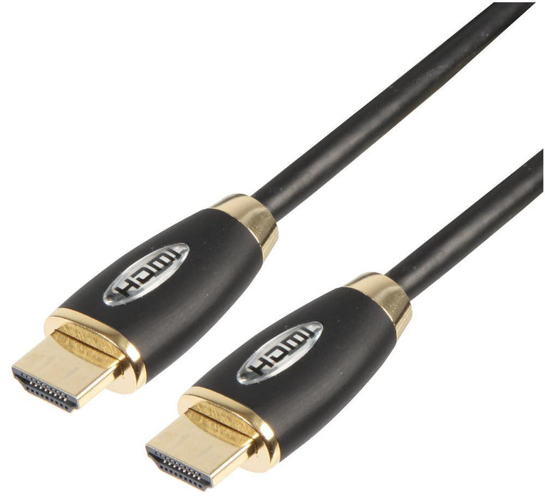 Premium High Speed HDMI Lead Male to Male, Gold Contacts, 5m Black