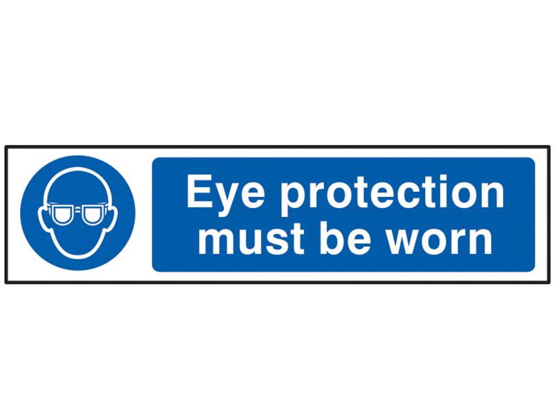 Eye Protection Must Be Worn - PVC Sign 200 x 50mm