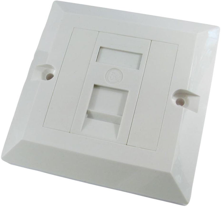 1-Gang Single RJ45 Socket Cat5e Faceplate White