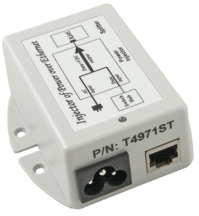 STONTRONICS - PoE Single Port Injector 48Vdc 0.35A 16.8W