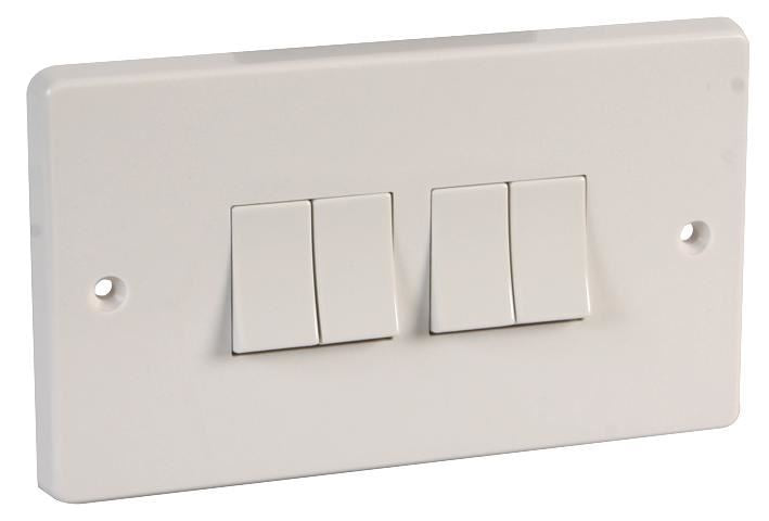 10AX 2 Way SP Light Switch, White