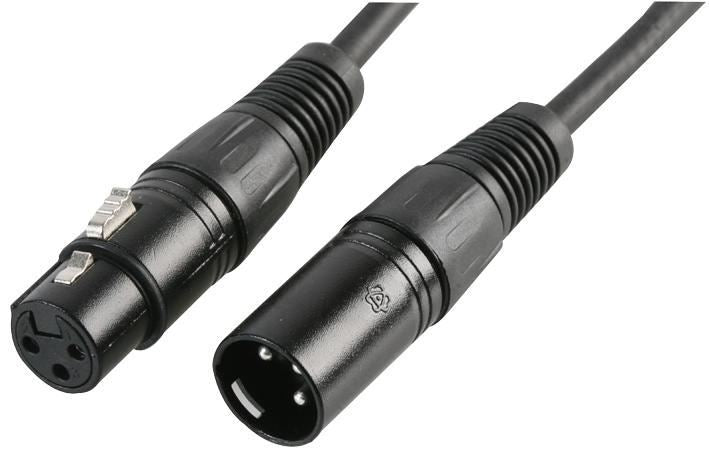 DMX Lead 3 Pin XLR Male to Female Black