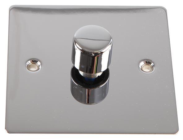 Flat Plate 400W Dimmer Switch, Polished Chrome 1 Gang 2 Way