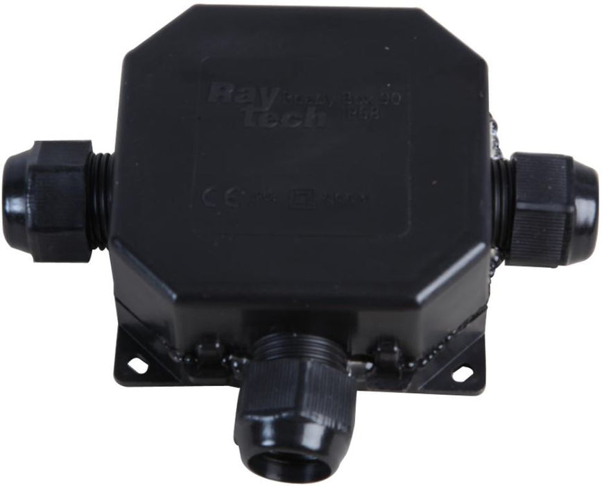 3-Entry Gel Connection Box With 3-Pole Terminal Block, IP69K, Black