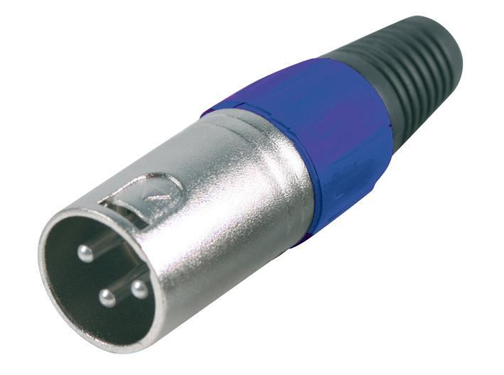 3 Pole XLR Plug with Coloured Strain Relief