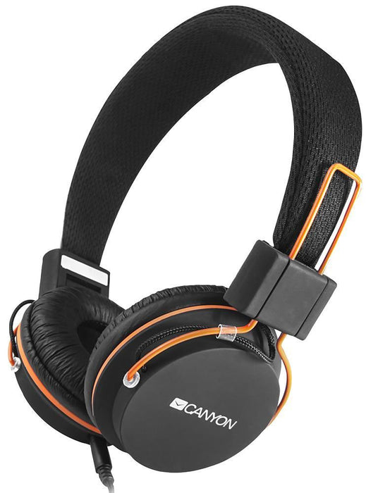 CANYON - Essential Headphones with Inline Mic - Black/Orange