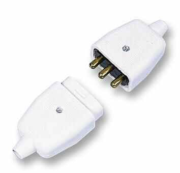 10A Rewireable 3-Pin Plug & Socket In-Line Power Connector