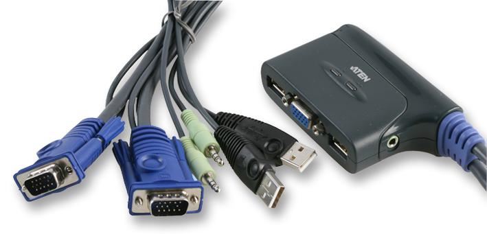 2-Port USB VGA/Audio Lead KVM Switch 1.8m