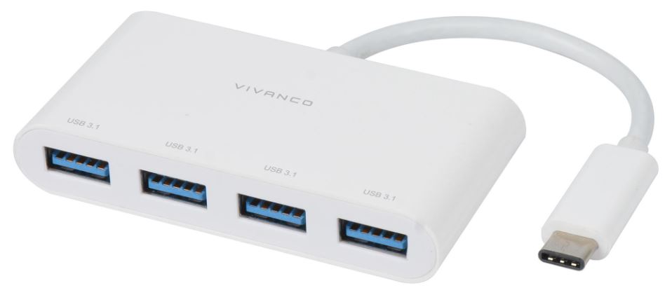 USB-C 4 Port USB 3.1 Gen 1 Hub, 4x USB-A