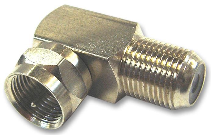 F Type Socket to F Type Plug Right Angled Adaptor