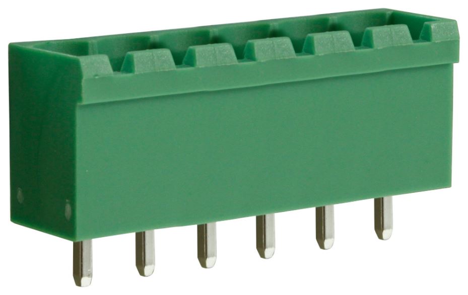 5mm Vertical Pluggable Terminal Block Header, 6-Pole, 15A