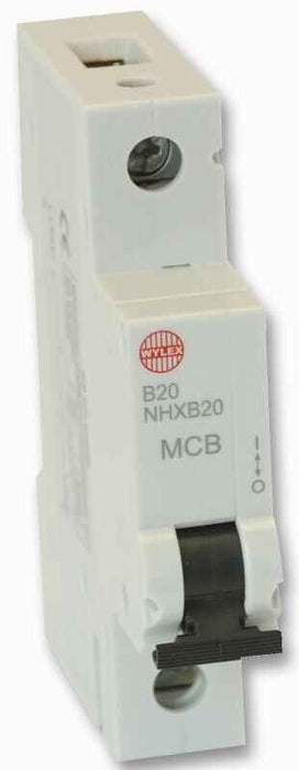 WYLEX - 20A Single Pole Type B MCB, 6kA